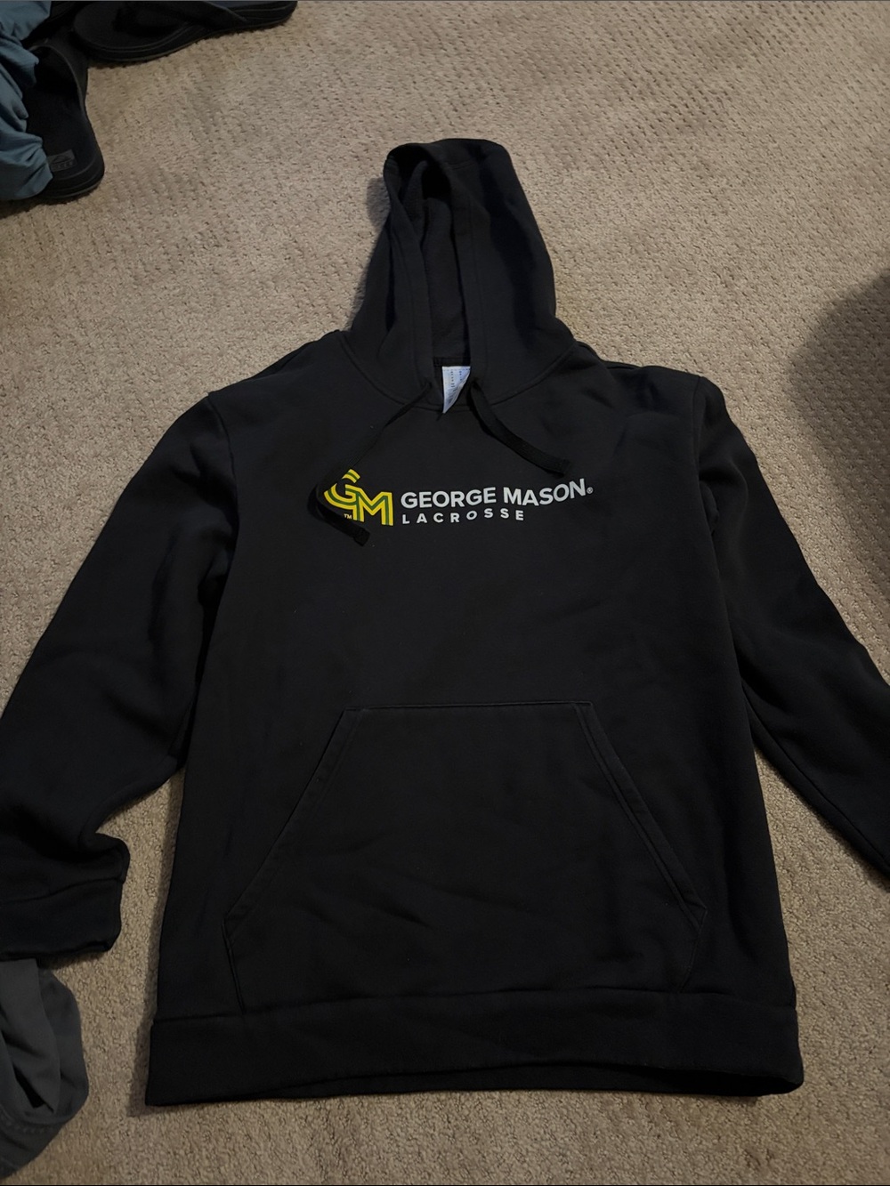 adidas Black George Mason Lacrosse Zip-Up Hoodie